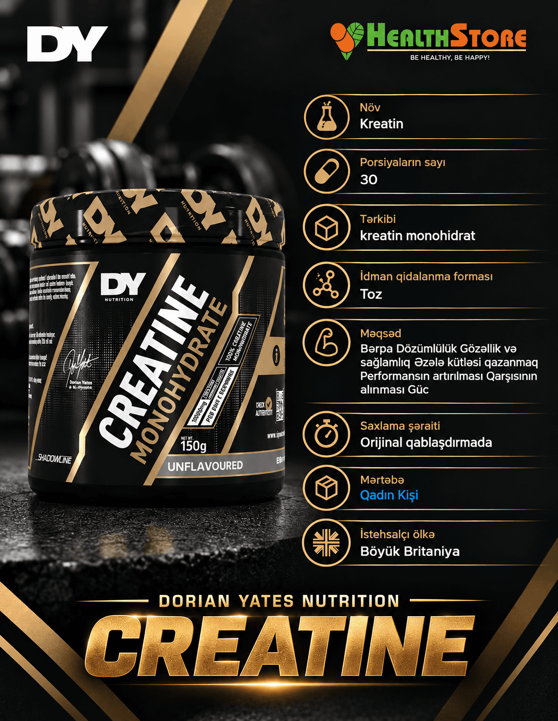 Dorian Yates Dorian Yates Creatine (30 Porsiya)
